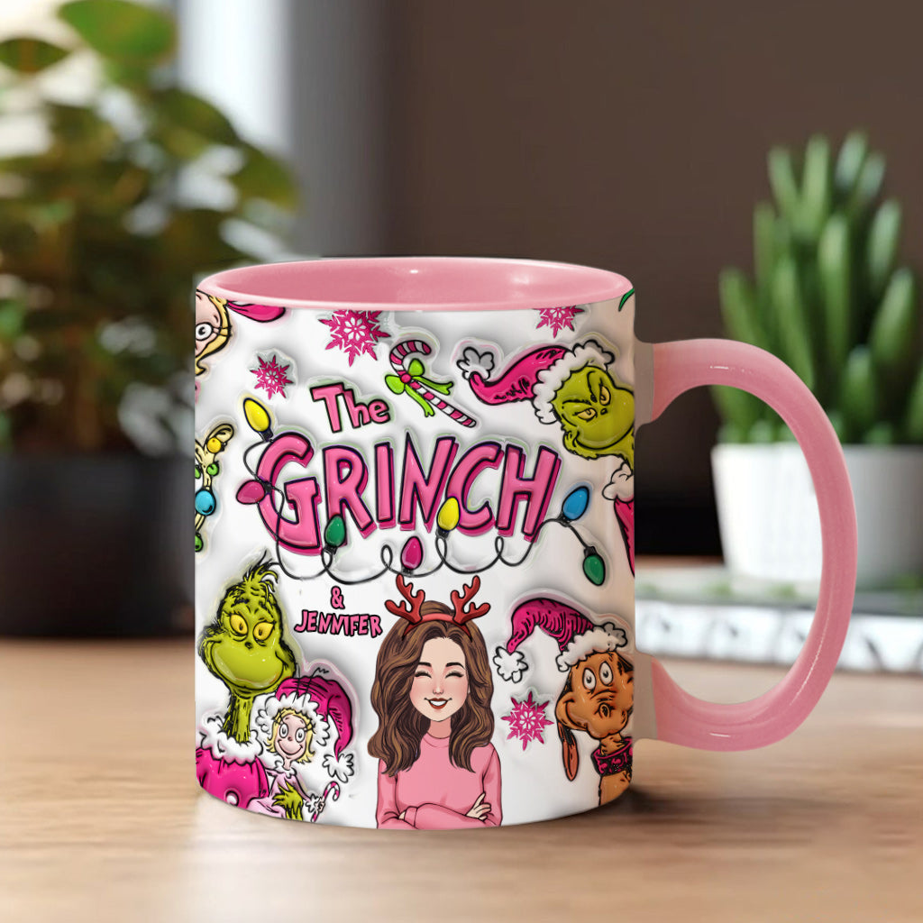 Le Grinch et moi - Mug personnalisé avec étole de Noël