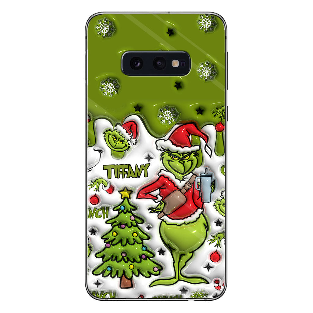 Joyeux Grinchmas - Coque de téléphone personnalisée avec étole de Noël