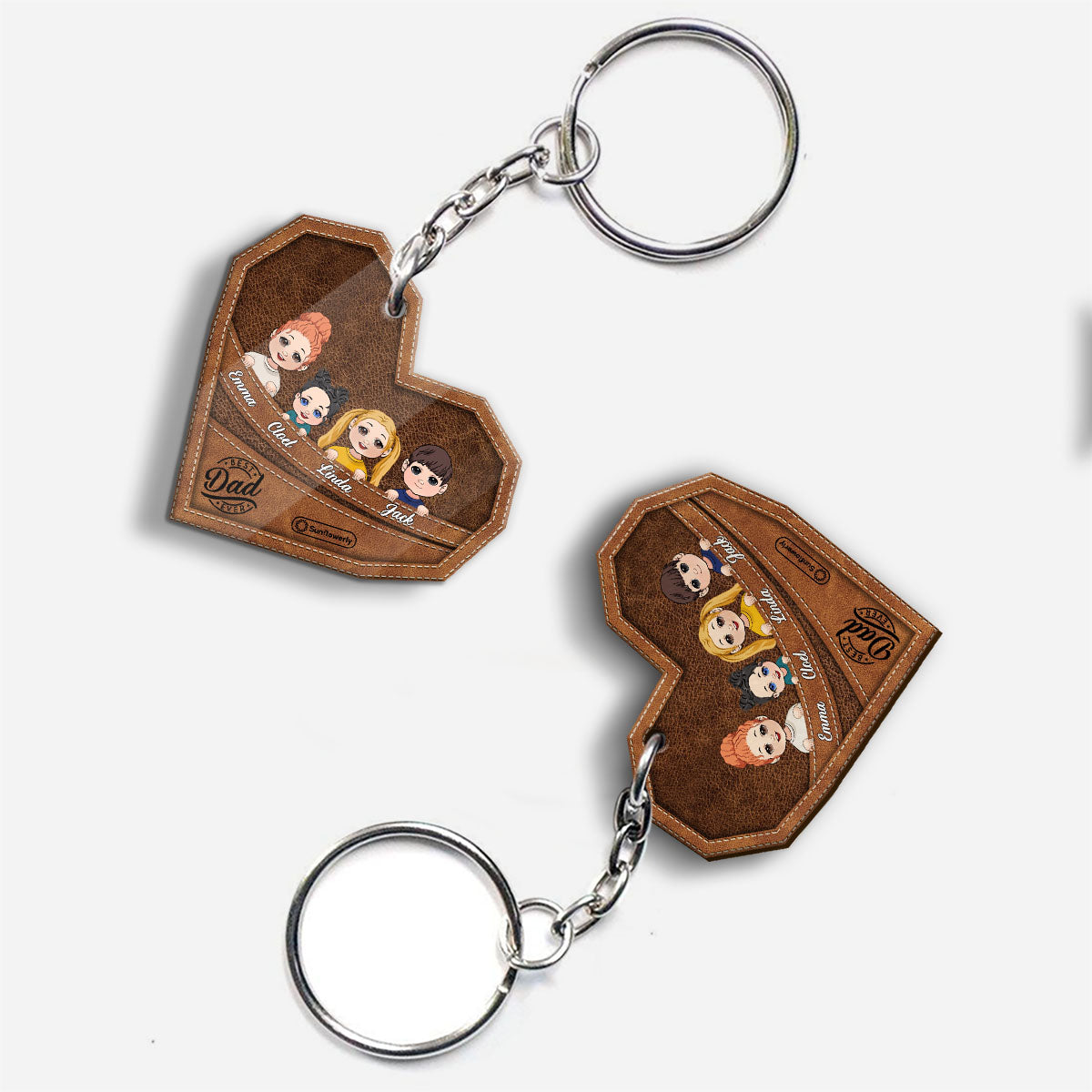 Meilleur papa/grand-mère/grand-père/maman du monde - Porte-clés personnalisé pour père