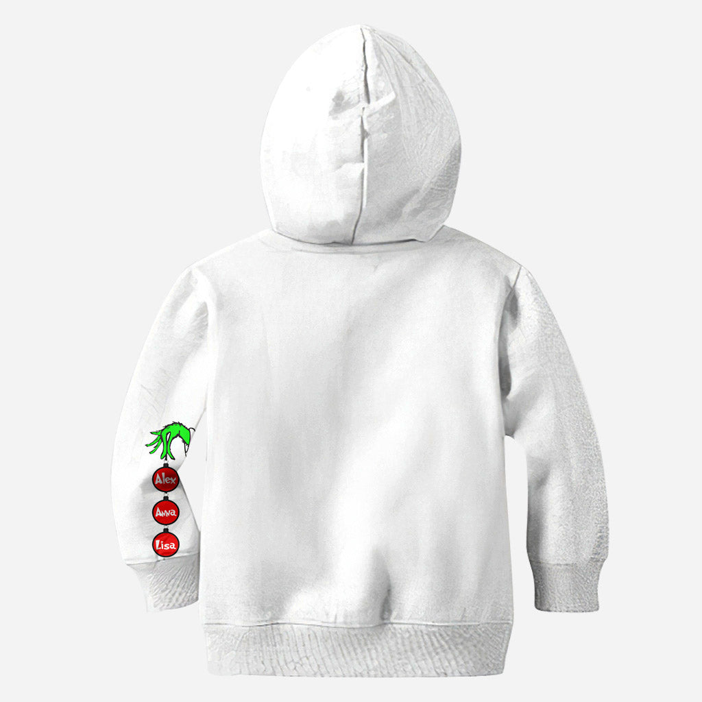 Sweat à capuche de Noël personnalisé pour maman - T-shirt de Noël personnalisé avec étole intégrale