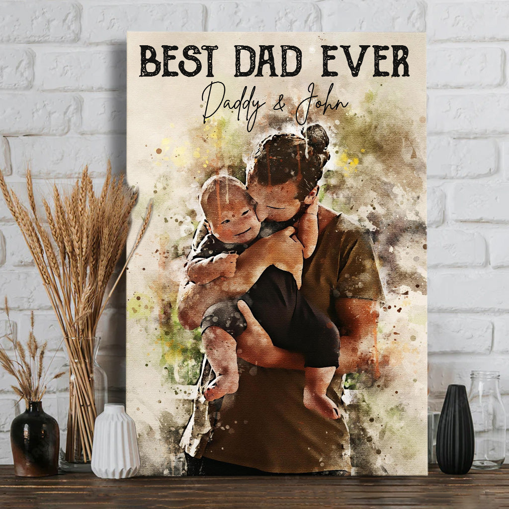 Meilleur papa du monde - Toile et affiche personnalisées pour papa