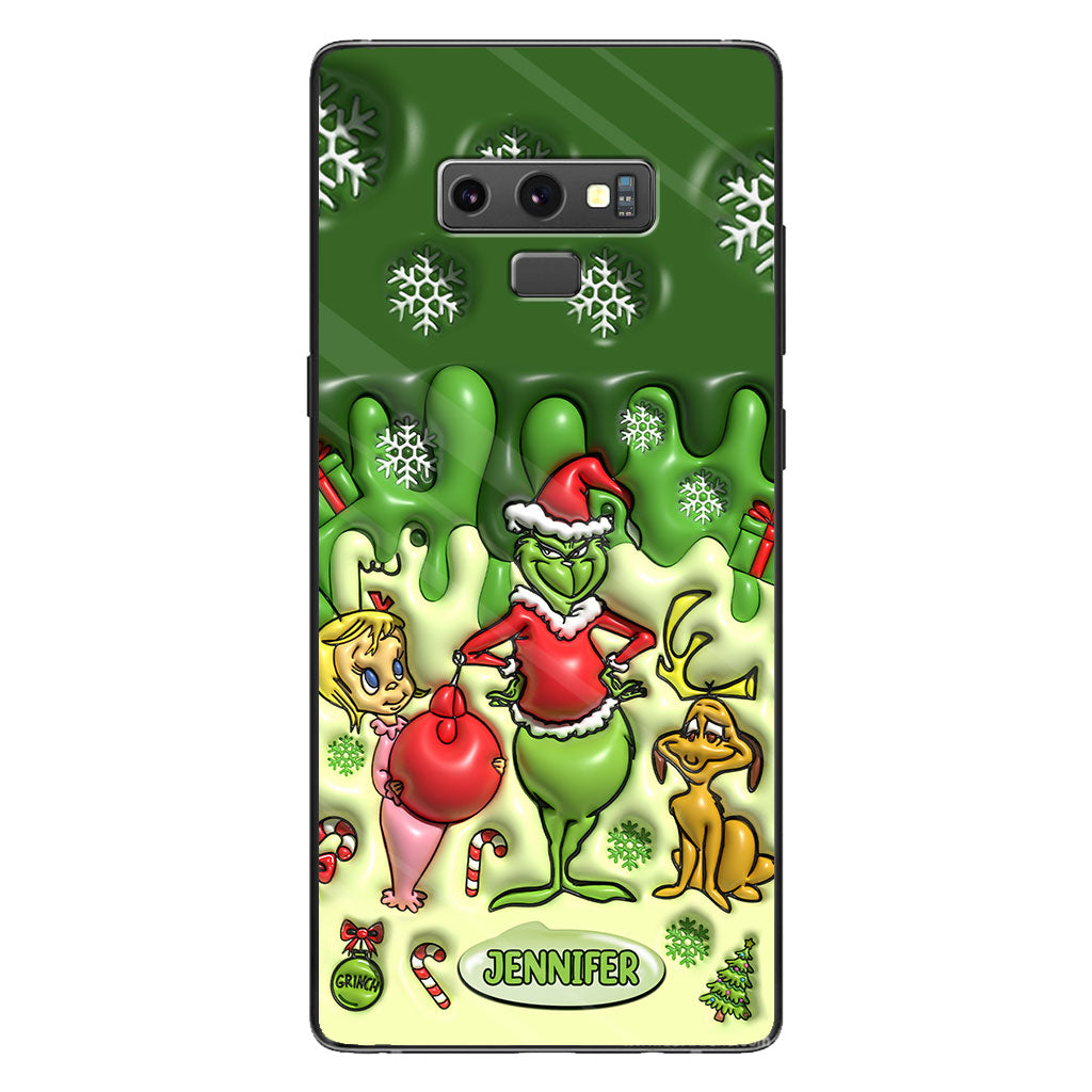 Joyeux Grinchmas - Coque de téléphone personnalisée avec étole de Noël