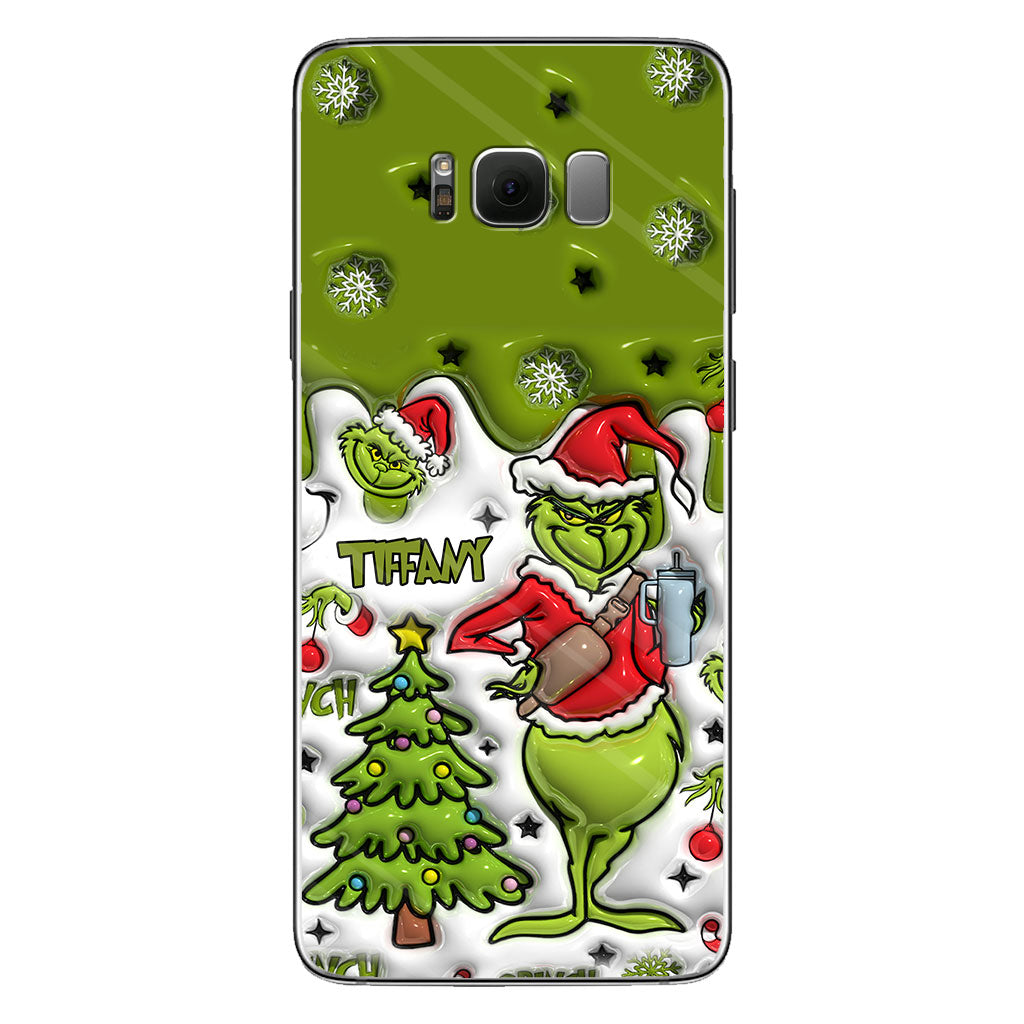 Joyeux Grinchmas - Coque de téléphone personnalisée avec étole de Noël