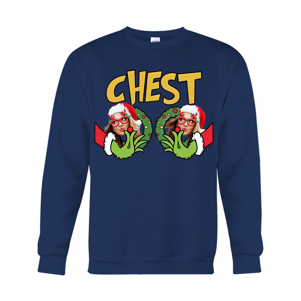 Châtaignes Joyeux Grinchmas - T-shirt et sweat à capuche personnalisés avec étole de Noël