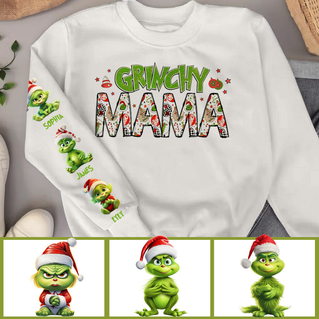 Maman Grinch - T-shirt personnalisé « Fou de Noël »