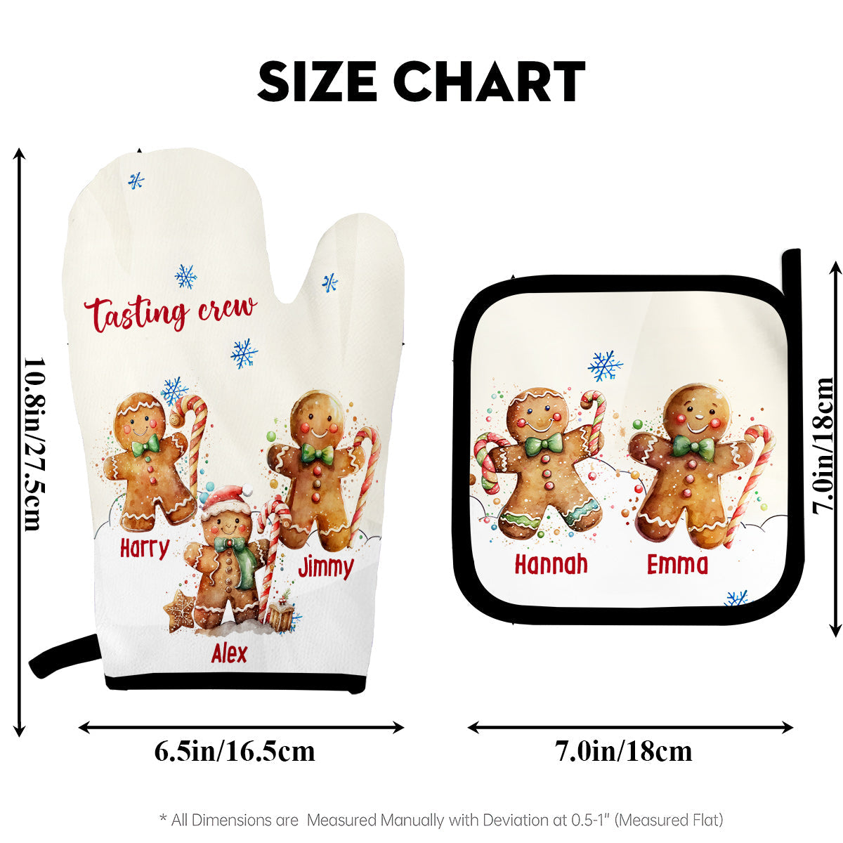 Grandma’s Cookies Tasting Crew - Personalized Grandma Oven Mitts & Pot Holder Set