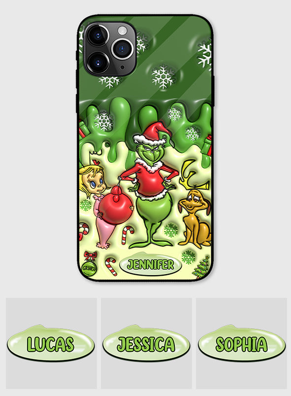 Joyeux Grinchmas - Coque de téléphone personnalisée avec étole de Noël
