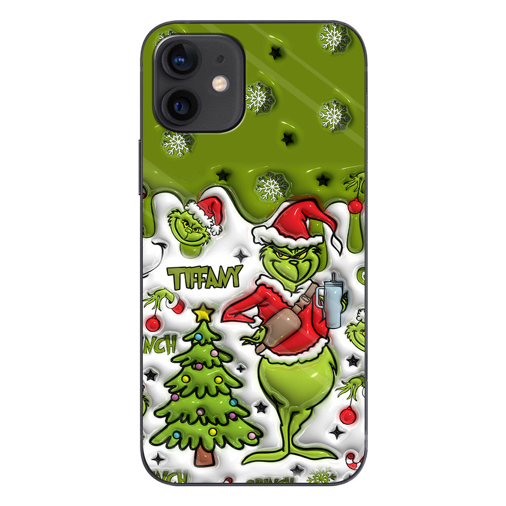 Joyeux Grinchmas - Coque de téléphone personnalisée avec étole de Noël