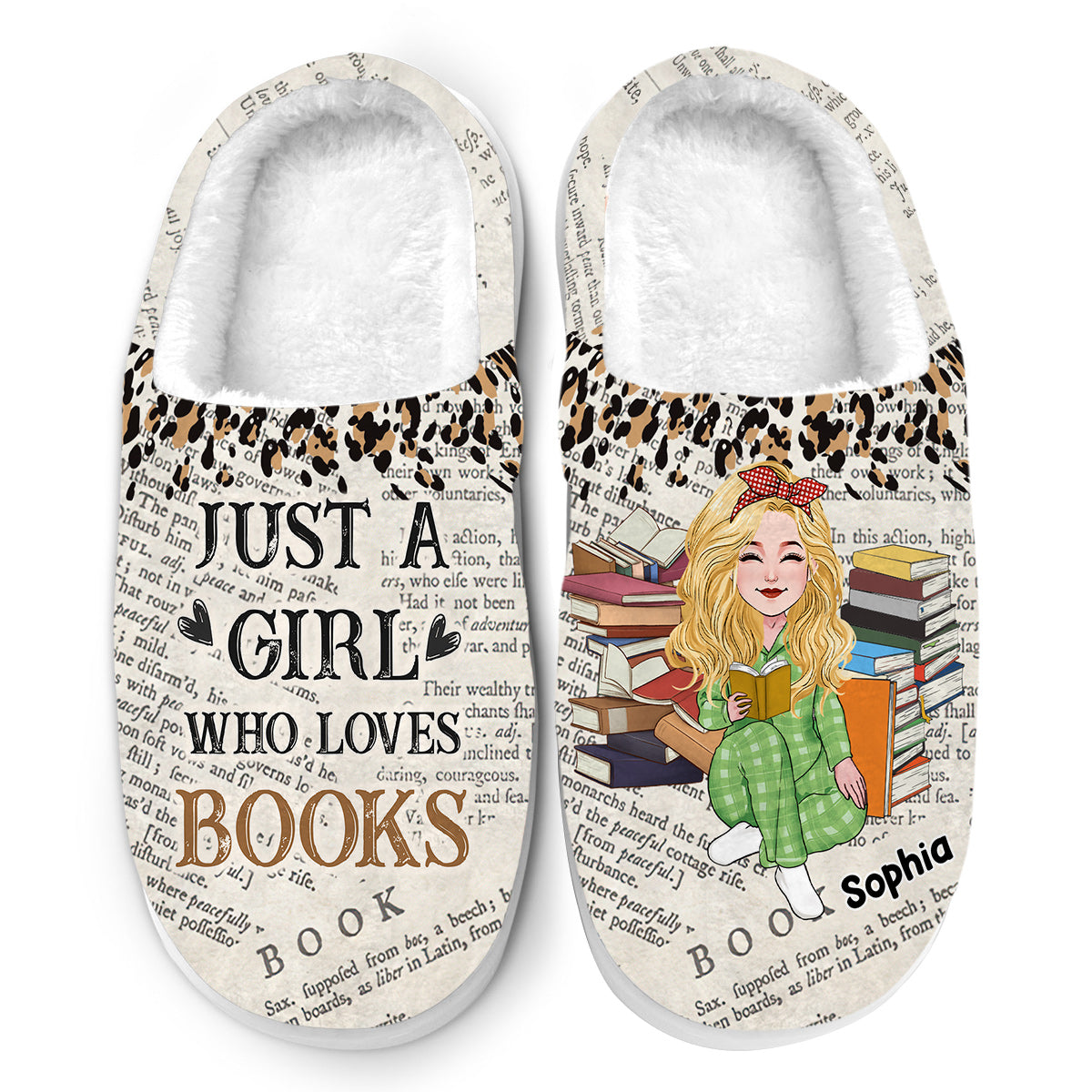 One More Chapter - Personalized Book Slippers