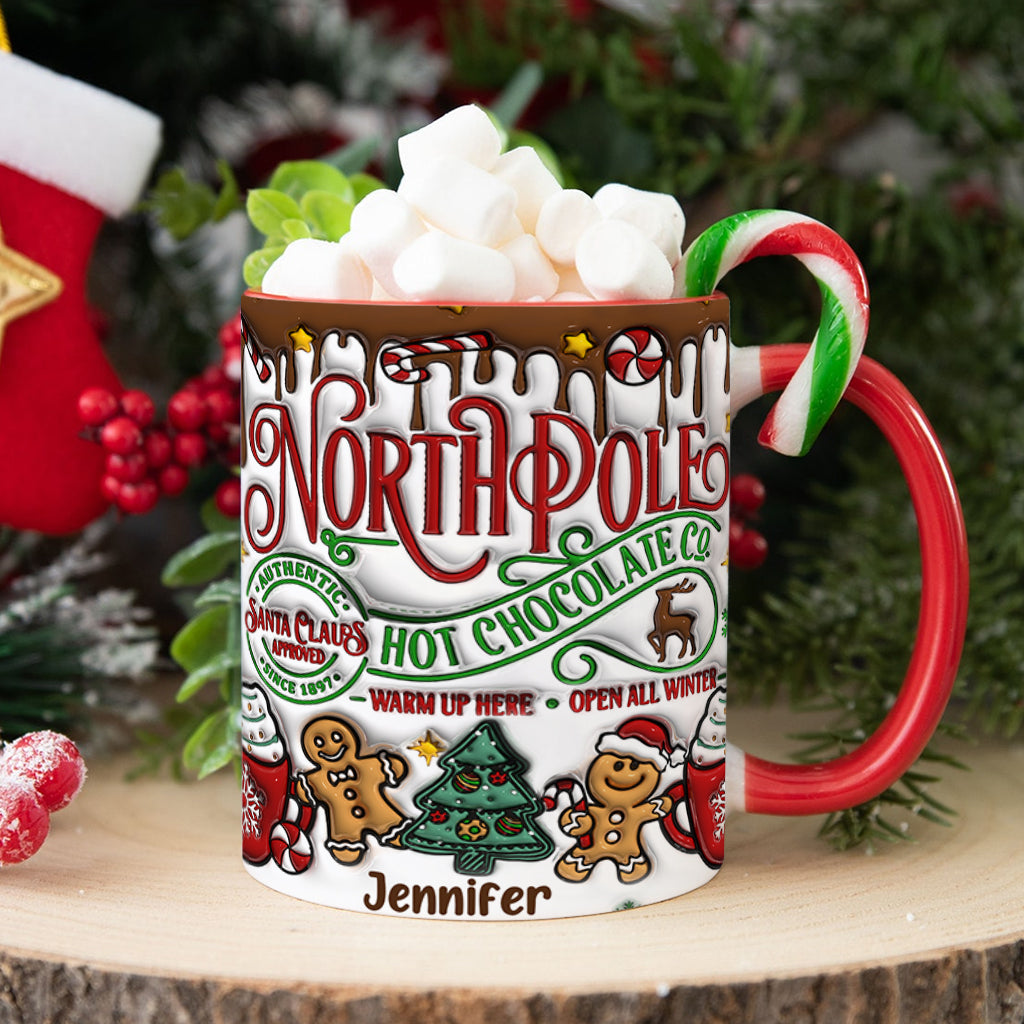 Chocolat chaud Northpole - Mug personnalisé avec décoration de Noël