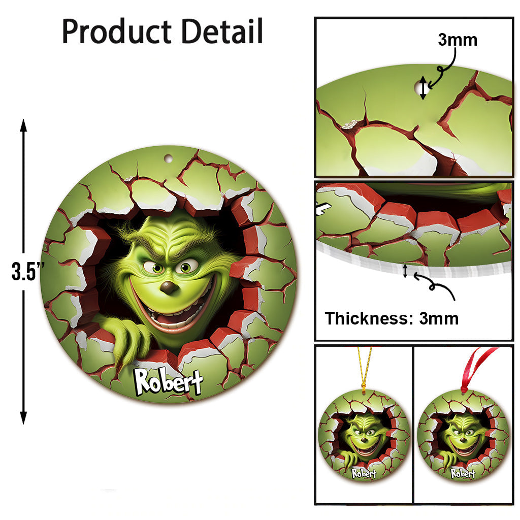 Merry Grinchmas - Personalized Stole Christmas Ornament