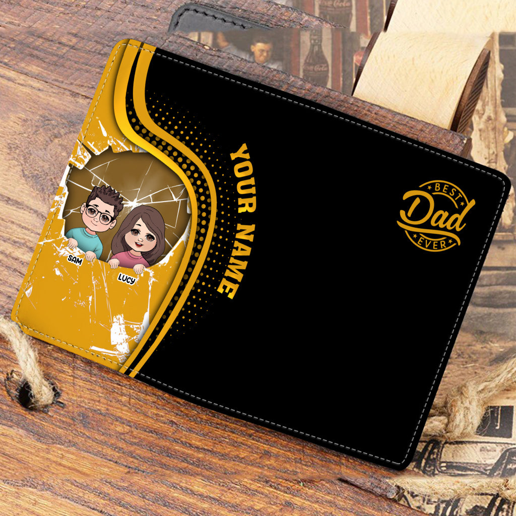 Meilleur papa du monde - Porte-passeport personnalisé pour papa