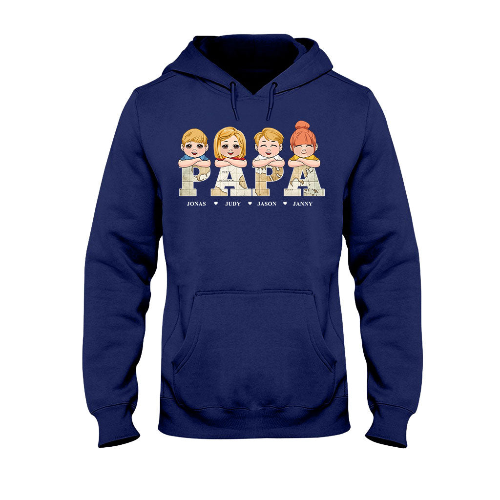 Vintage Map Title - Personalized Father T-shirt & Hoodie