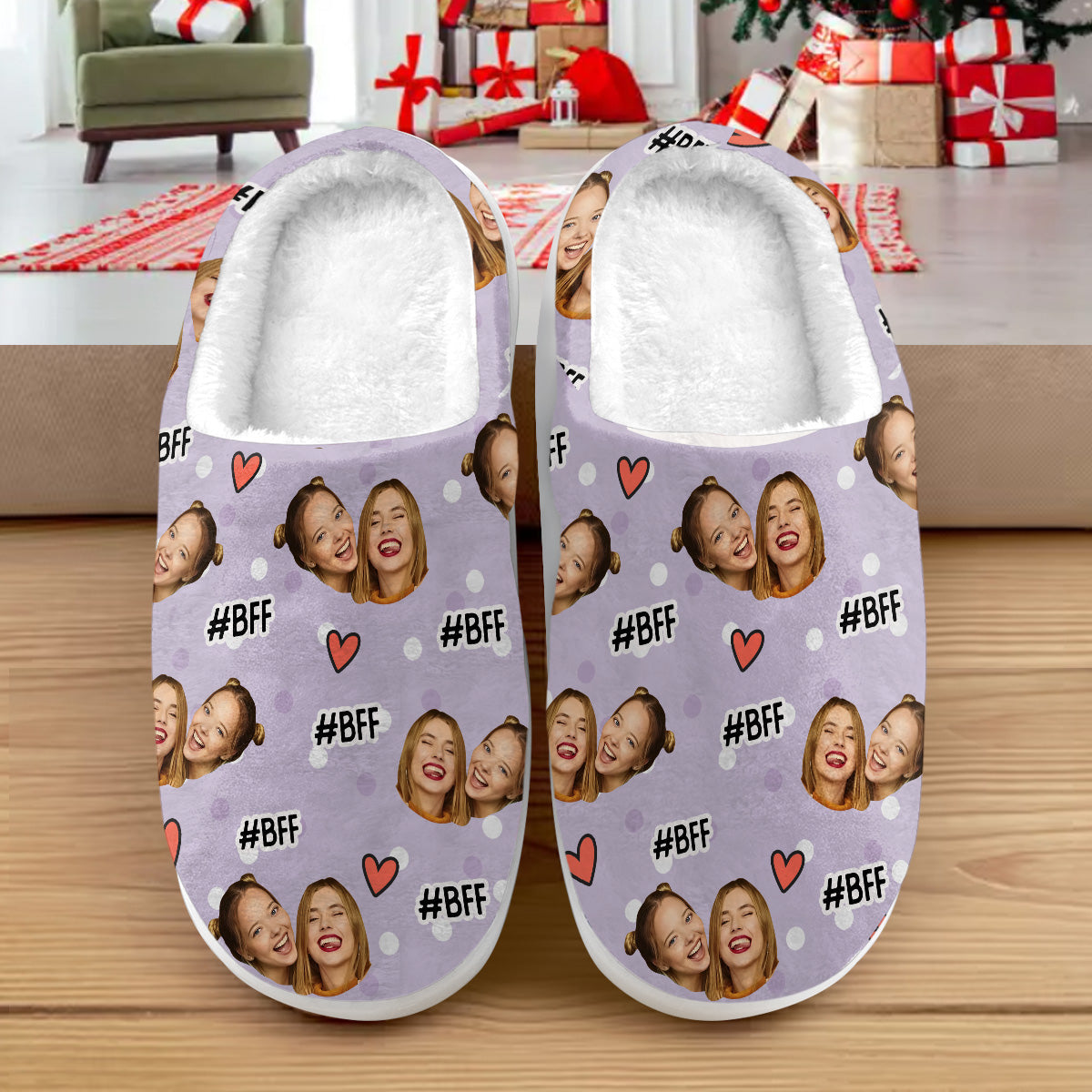BFF Forever - Gift for friend - Personalized Slippers