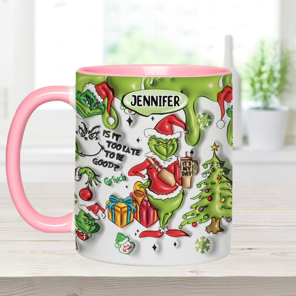 Est-il trop tard pour être sage ? - Mug décoratif de Noël personnalisé avec étole