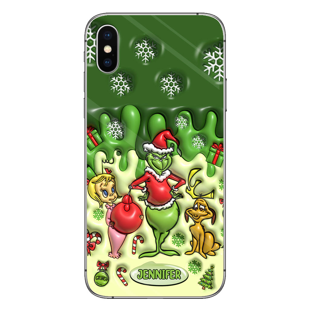 Joyeux Grinchmas - Coque de téléphone personnalisée avec étole de Noël