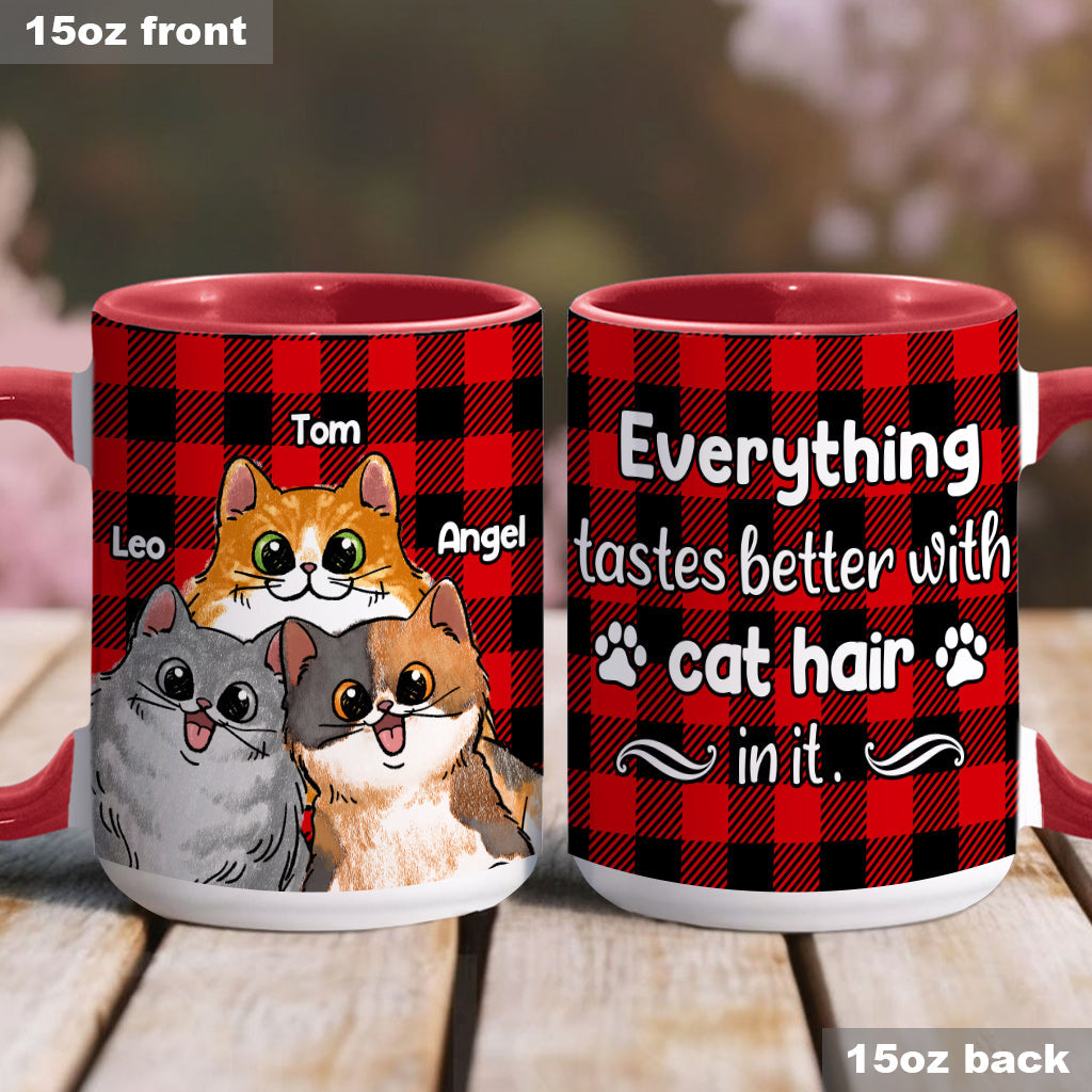 Tout est meilleur avec des poils de chat ou de chien ! – Mug personnalisé à motif chat