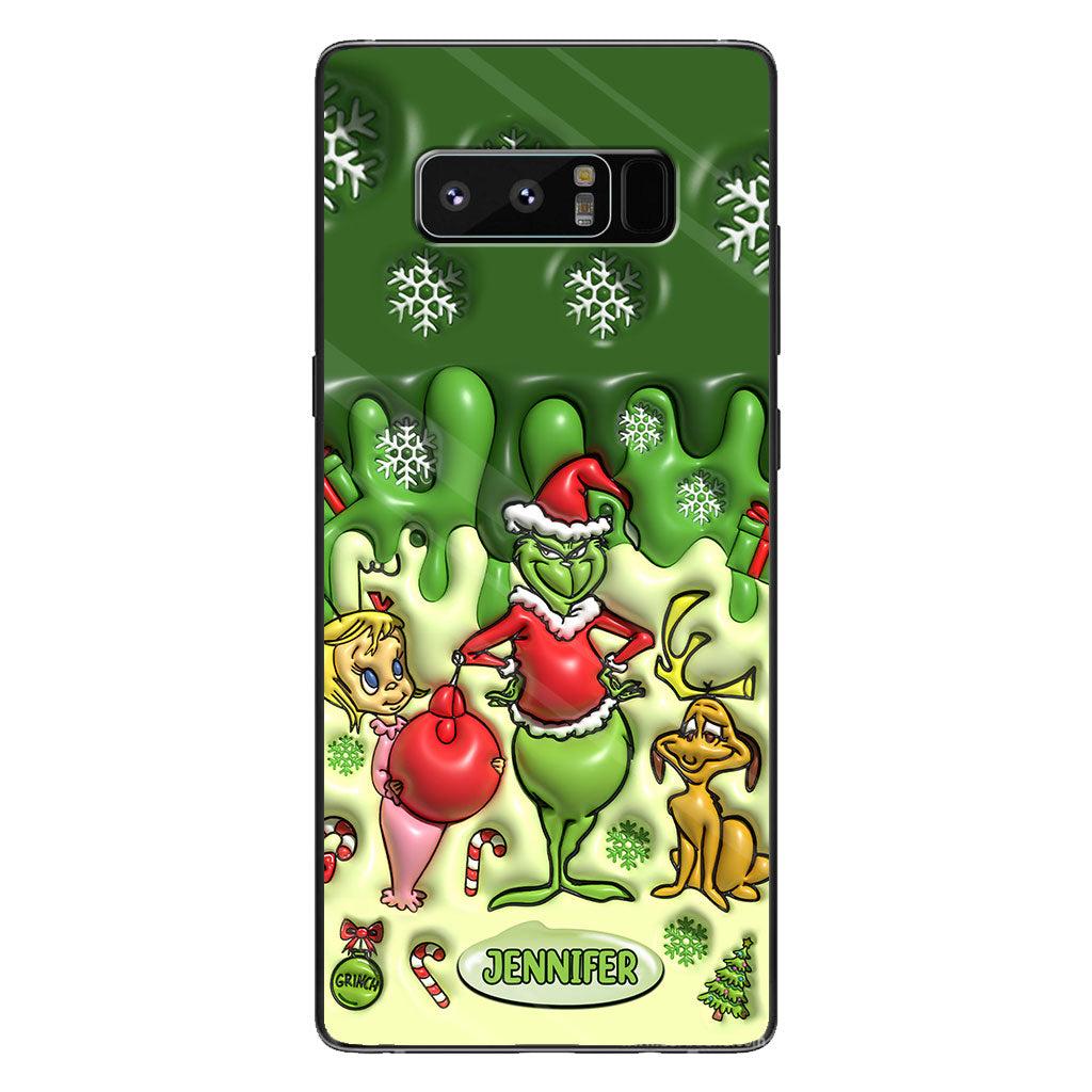 Joyeux Grinchmas - Coque de téléphone personnalisée avec étole de Noël