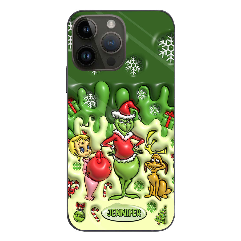 Joyeux Grinchmas - Coque de téléphone personnalisée avec étole de Noël