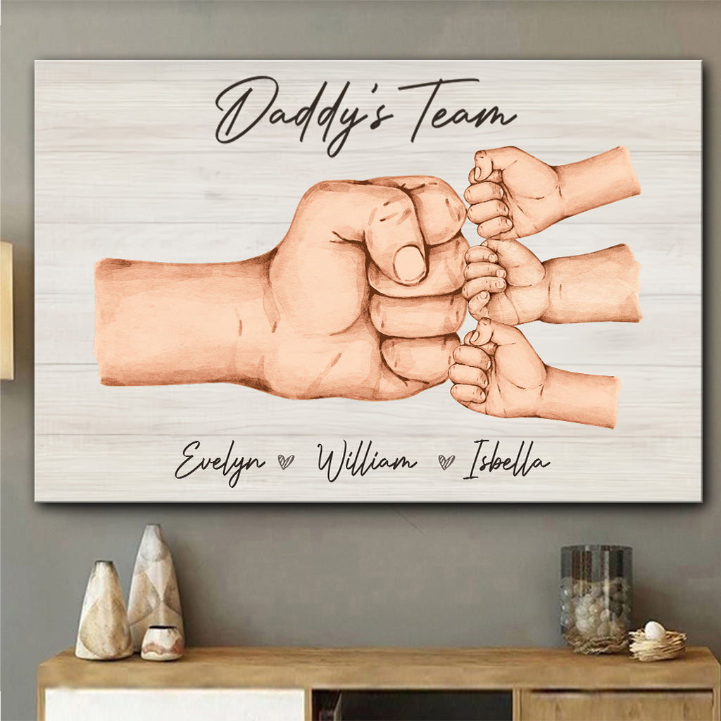 Nous sommes une équipe - Toile et affiche personnalisées pour papa