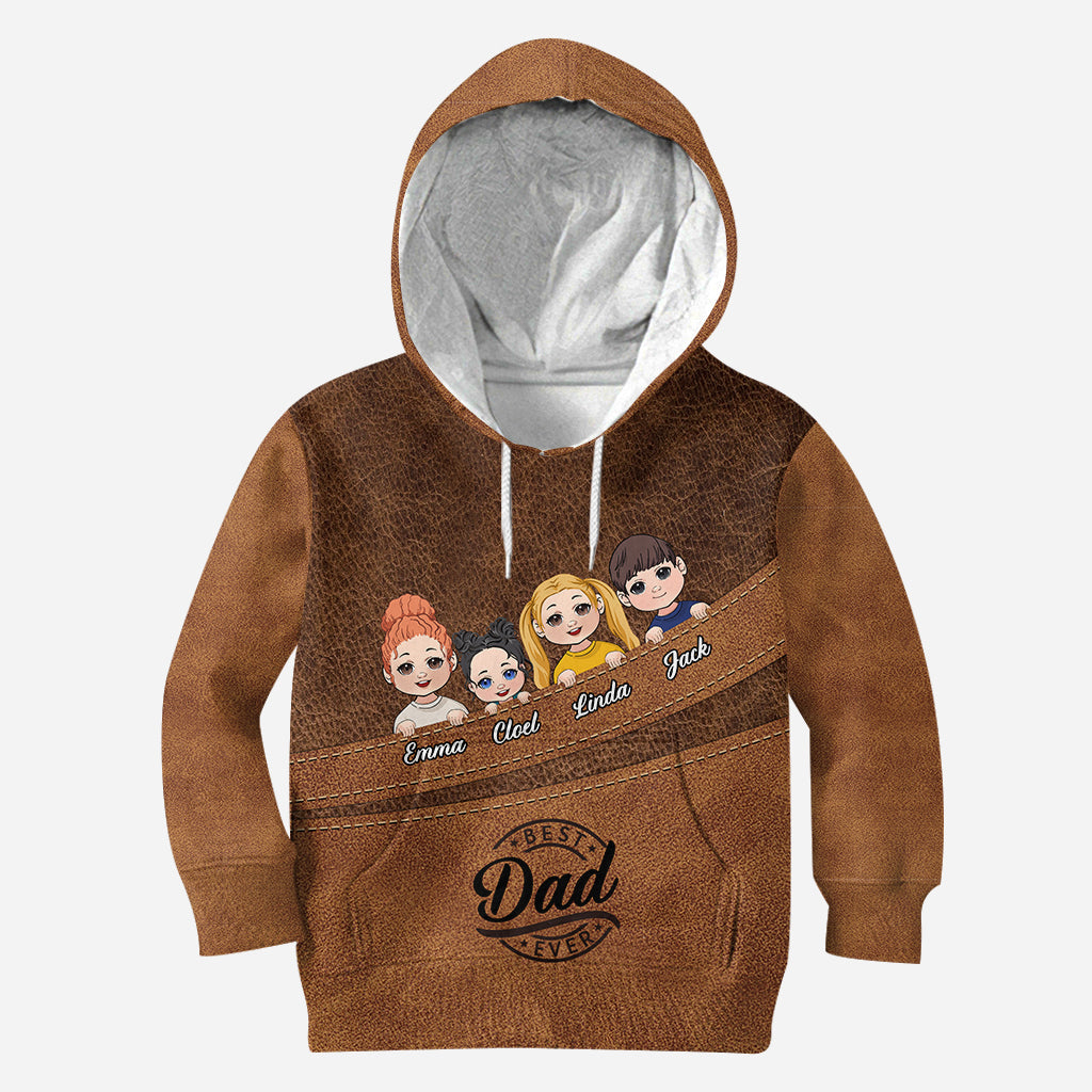 Meilleur papa/grand-mère/grand-père/maman du monde - T-shirt personnalisé intégral pour papa