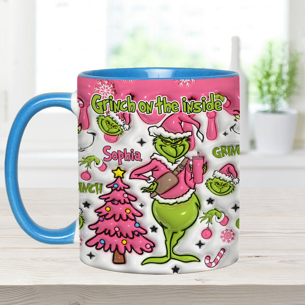 Grinchy On The Inside - Personalized Stole Christmas Accent Mug