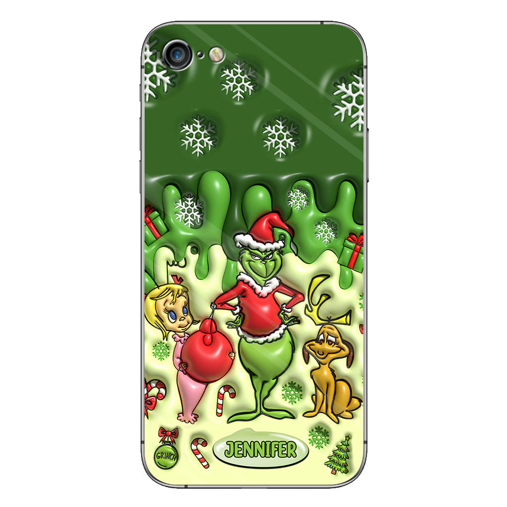 Joyeux Grinchmas - Coque de téléphone personnalisée avec étole de Noël