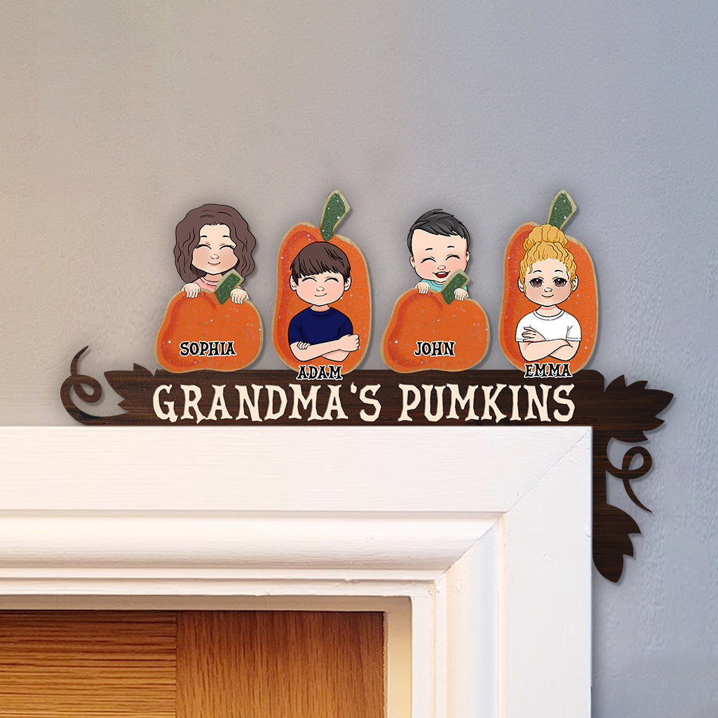 Citrouille de grand-mère - Décoration de cadre de porte personnalisée pour grand-mère