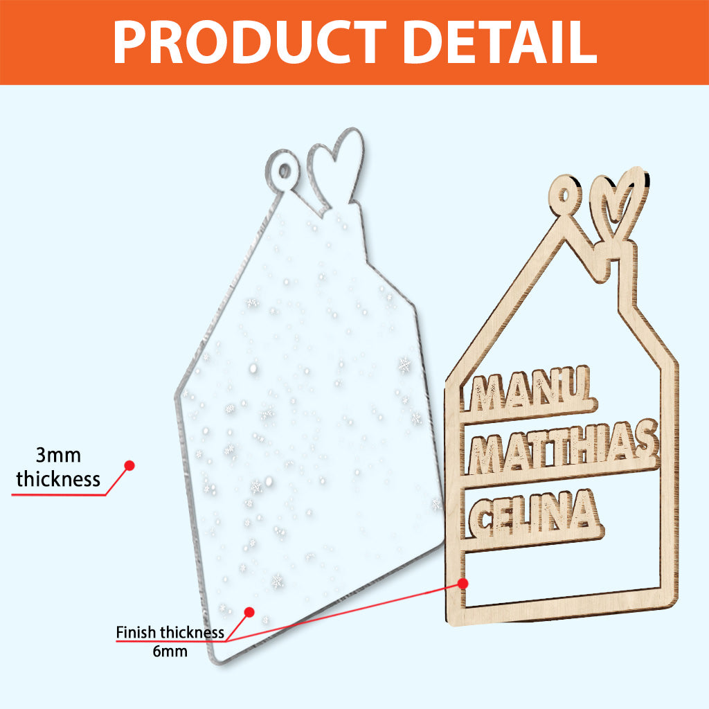 Nom de famille - Ornement personnalisé à 2 couches