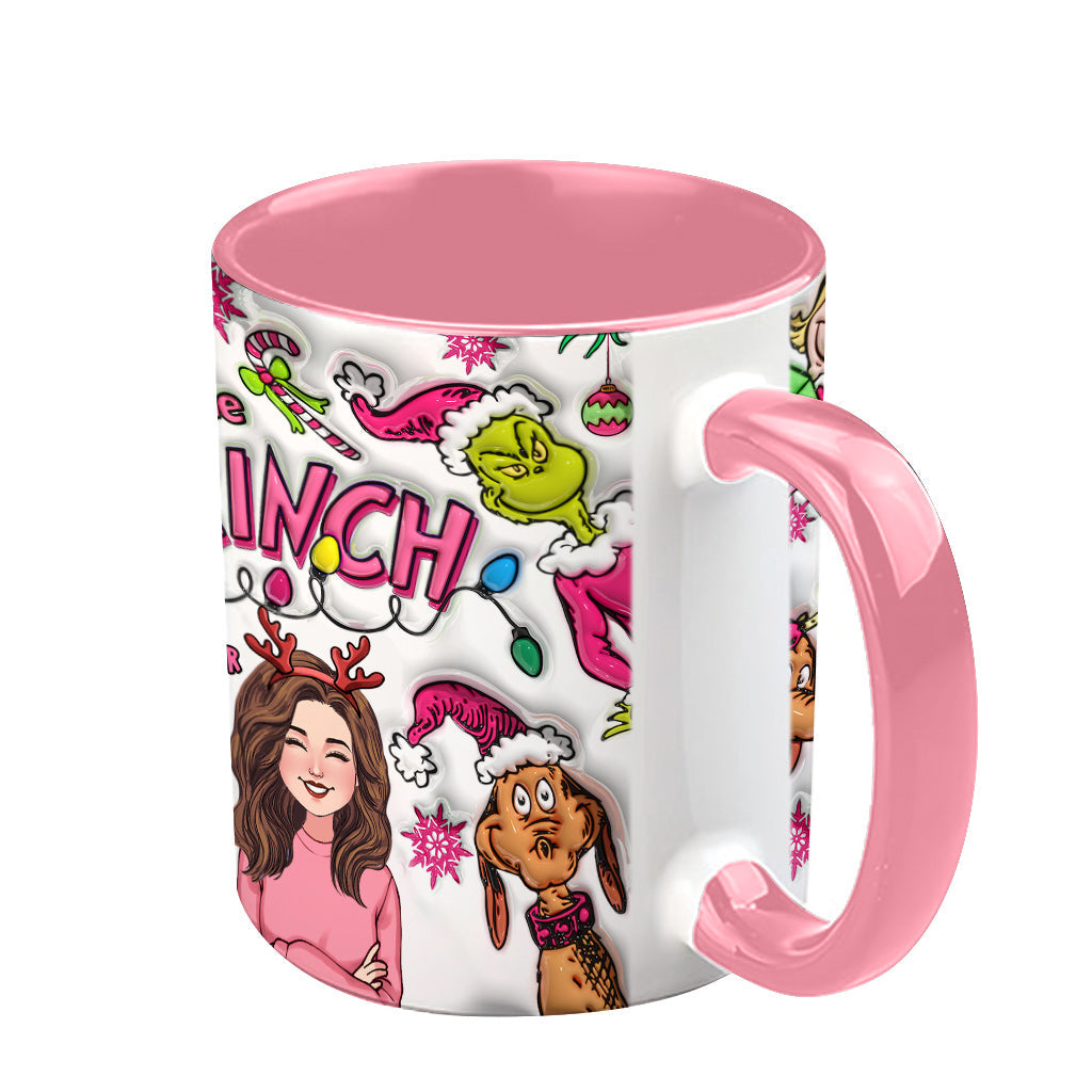Le Grinch et moi - Mug personnalisé avec étole de Noël