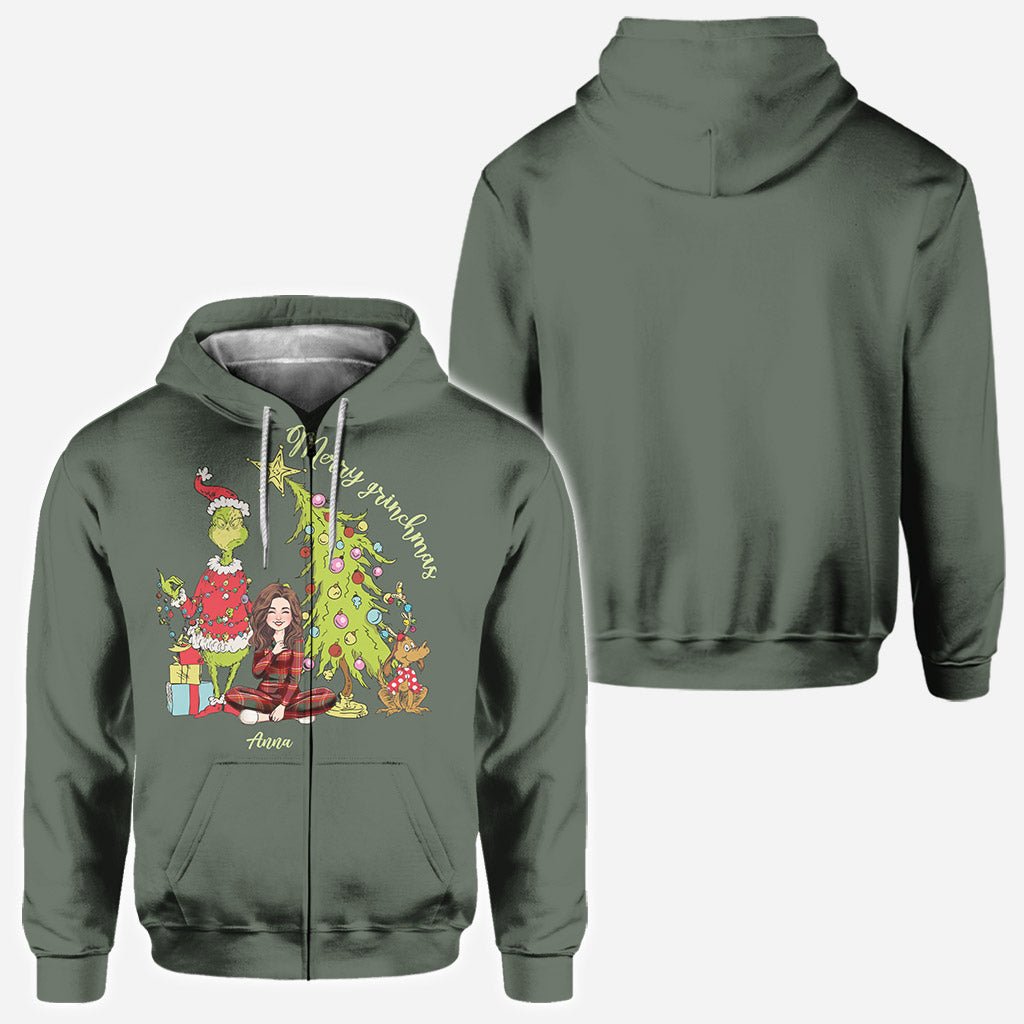 Merry Christmas Green Mischief - Personalized Stole Christmas All Over Shirt