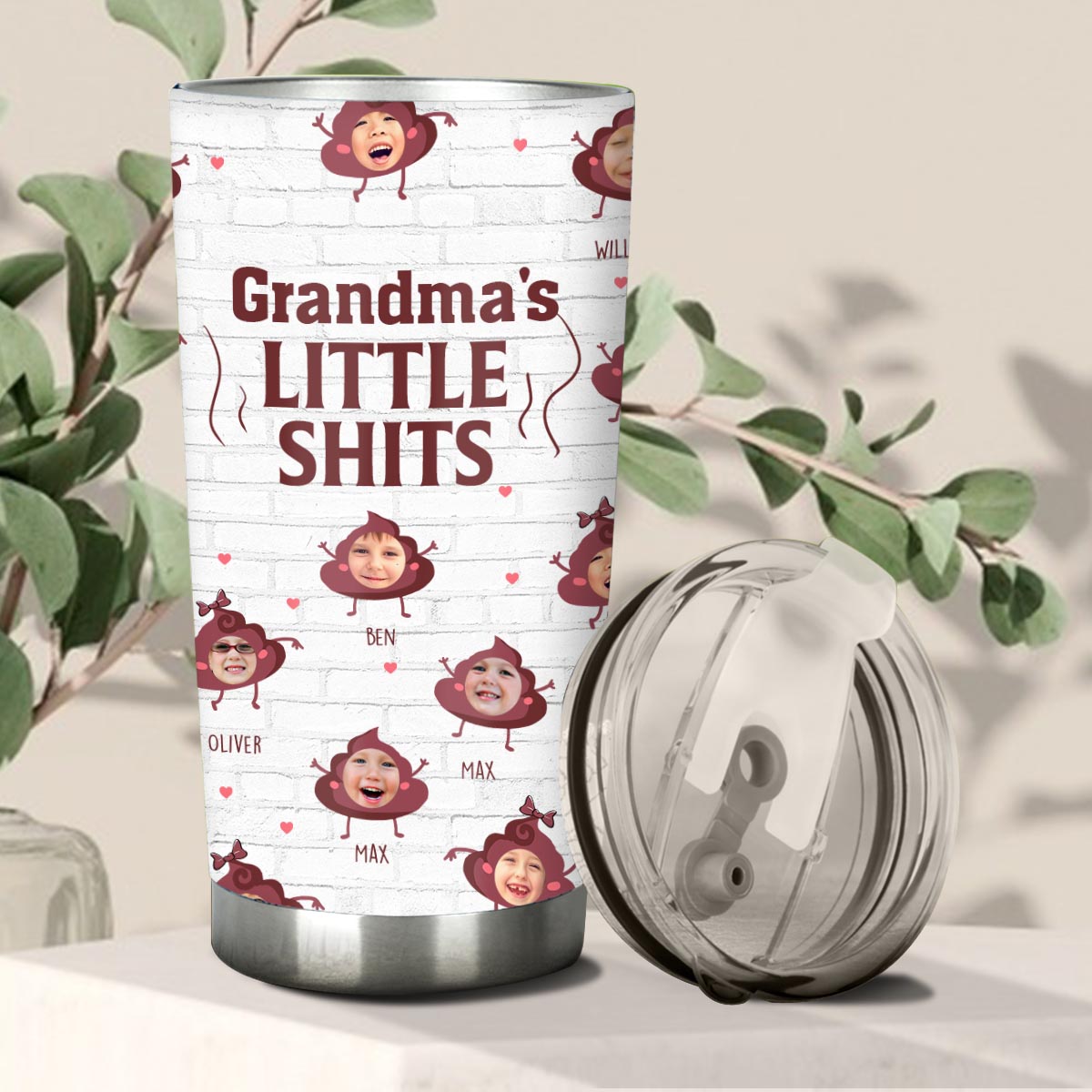 « Papa Petits cons » - Cadeau pour papa, grand-mère, grand-père, maman, oncle, tante, frère, sœur - Gobelet isotherme personnalisé