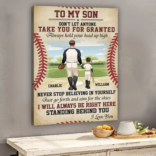 Je serai toujours là - Toile et affiche personnalisées sur le thème du baseball