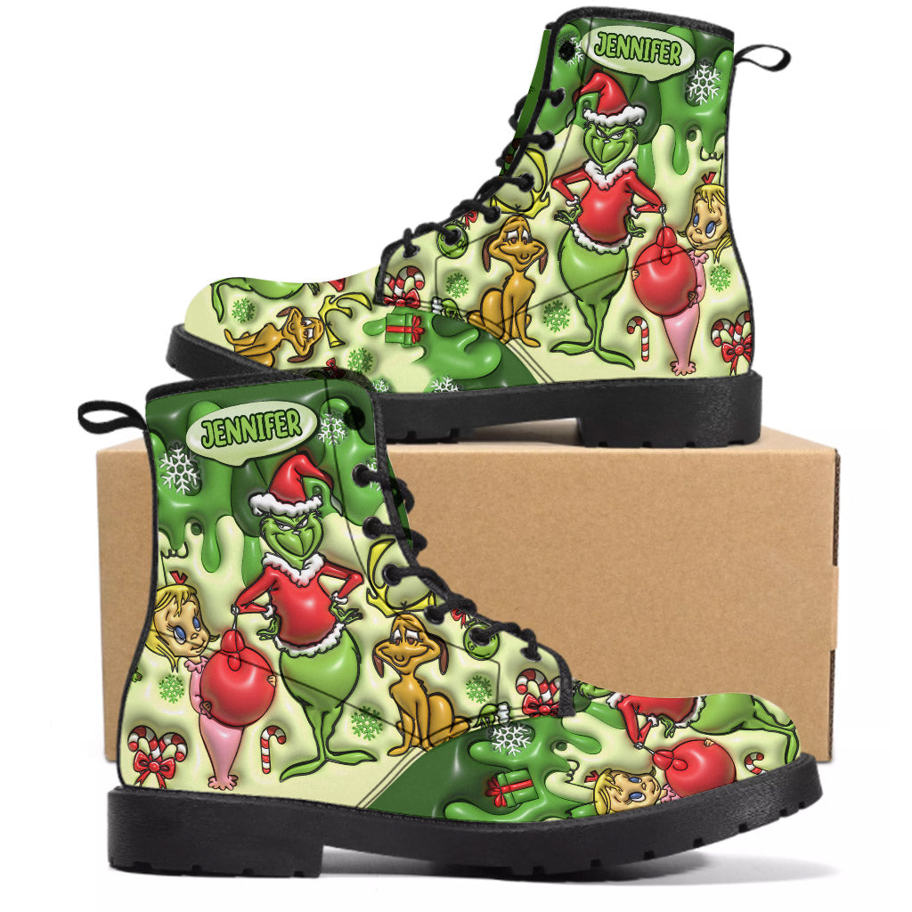 Joyeux Noël - Étole personnalisée Bottes de Noël en cuir