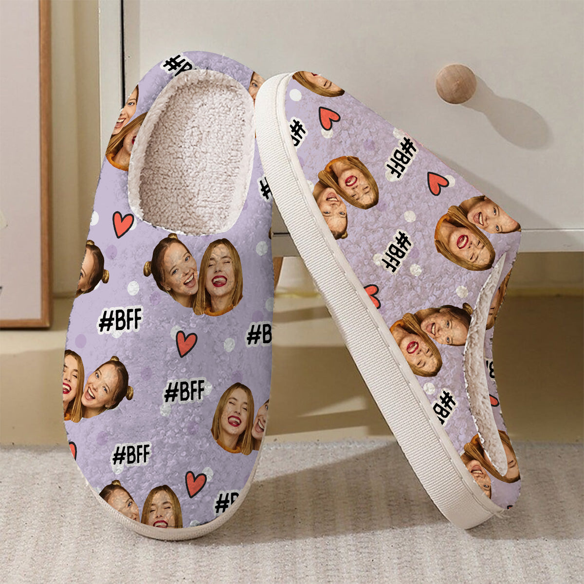 BFF Forever - Gift for friend - Personalized Slippers
