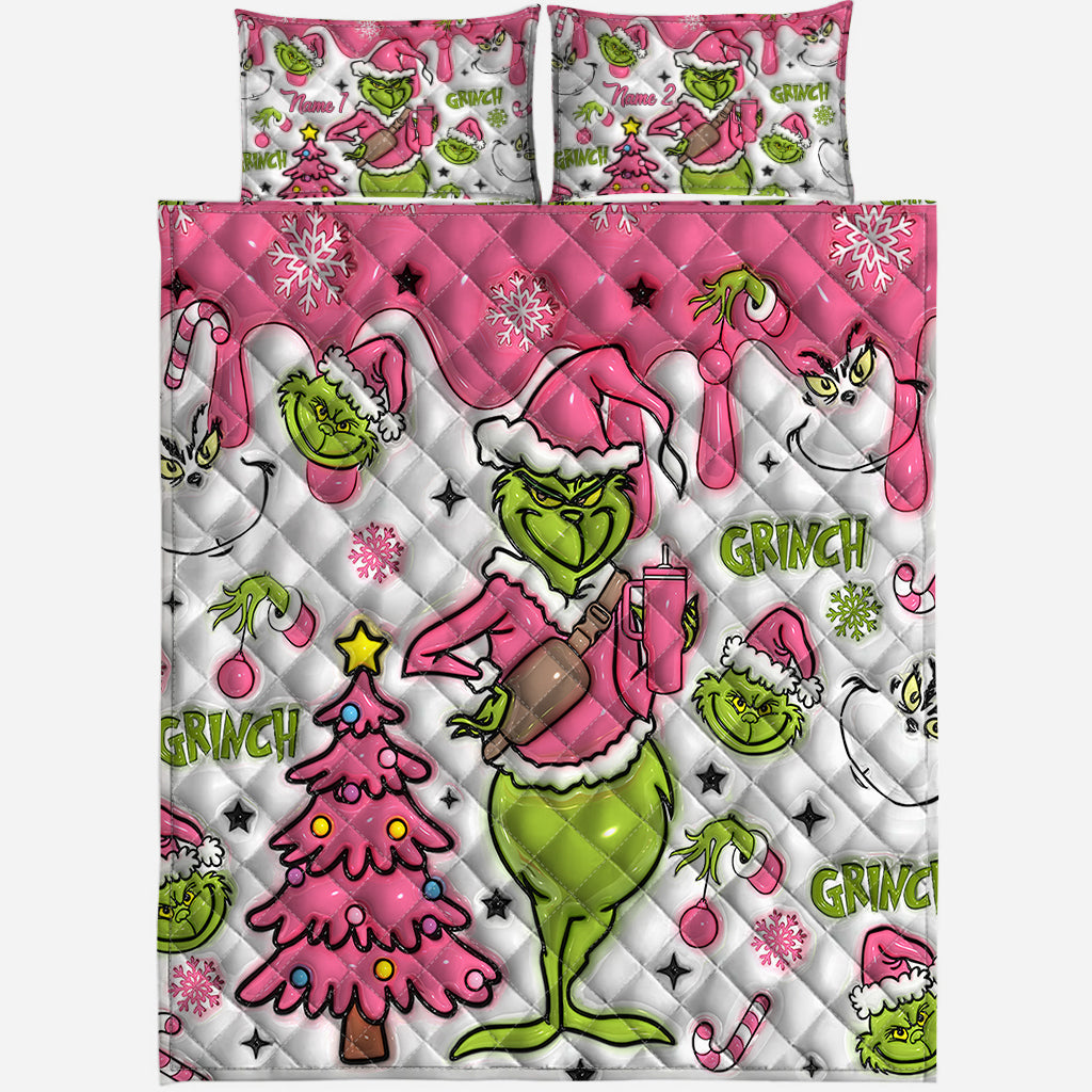 Merry Grinchmas - Personalized Stole Christmas Quilt Set