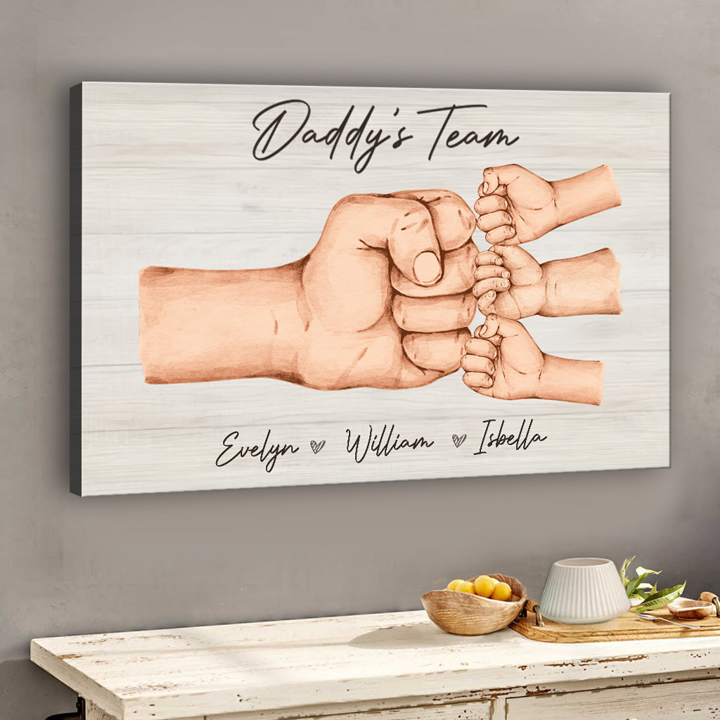 Nous sommes une équipe - Toile et affiche personnalisées pour papa
