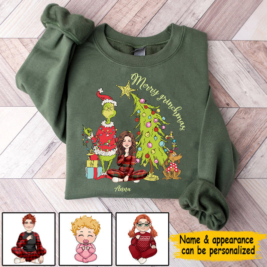 Joyeux Noël Green Mischief - T-shirt personnalisé « Étole de Noël »