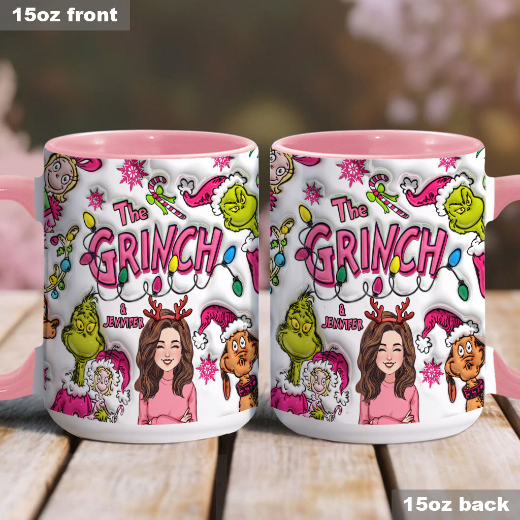 Le Grinch et moi - Mug personnalisé avec étole de Noël