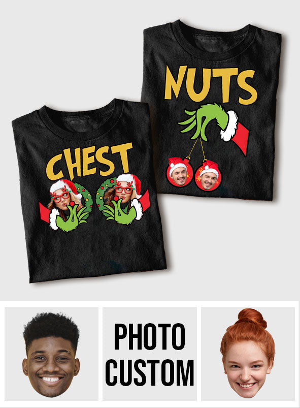 Châtaignes Joyeux Grinchmas - T-shirt et sweat à capuche personnalisés avec étole de Noël