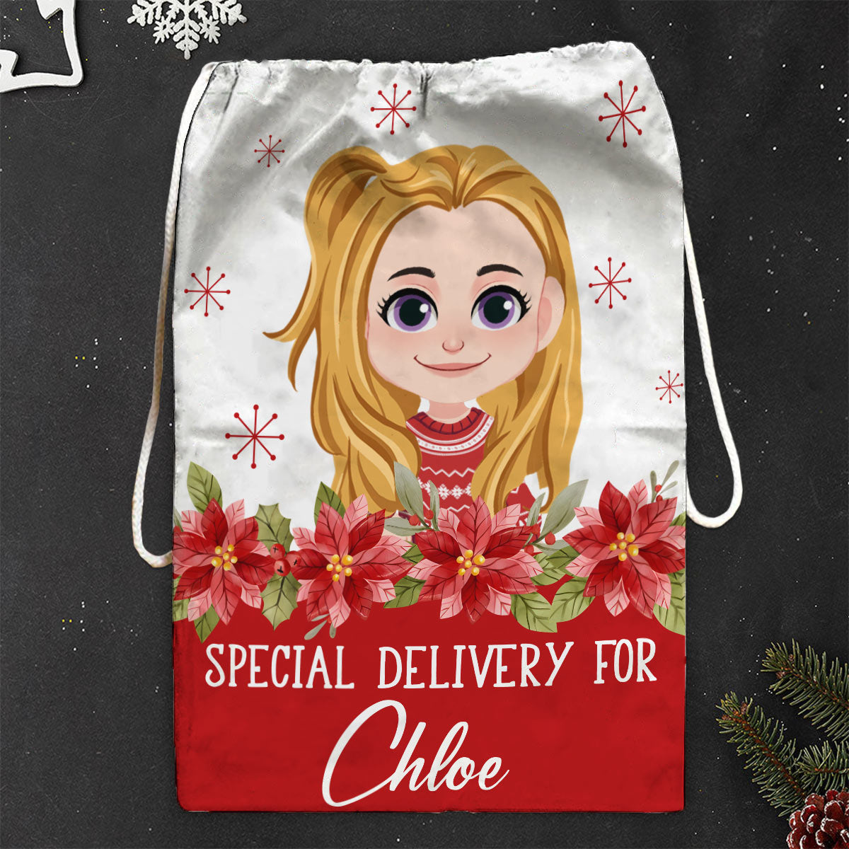 Special Delivery - Personalized Kid Drawstring Tote Bag