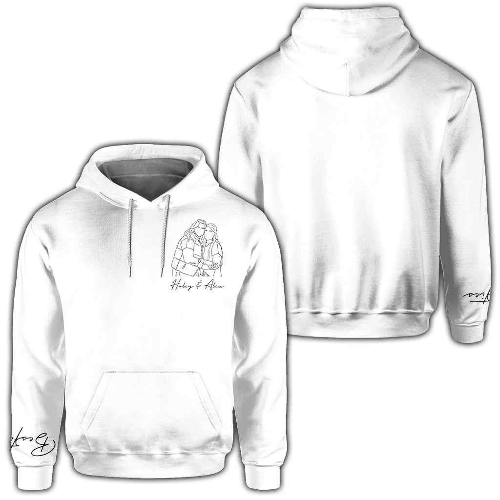 Besties Line Art - Personalized Bestie All Over Shirt