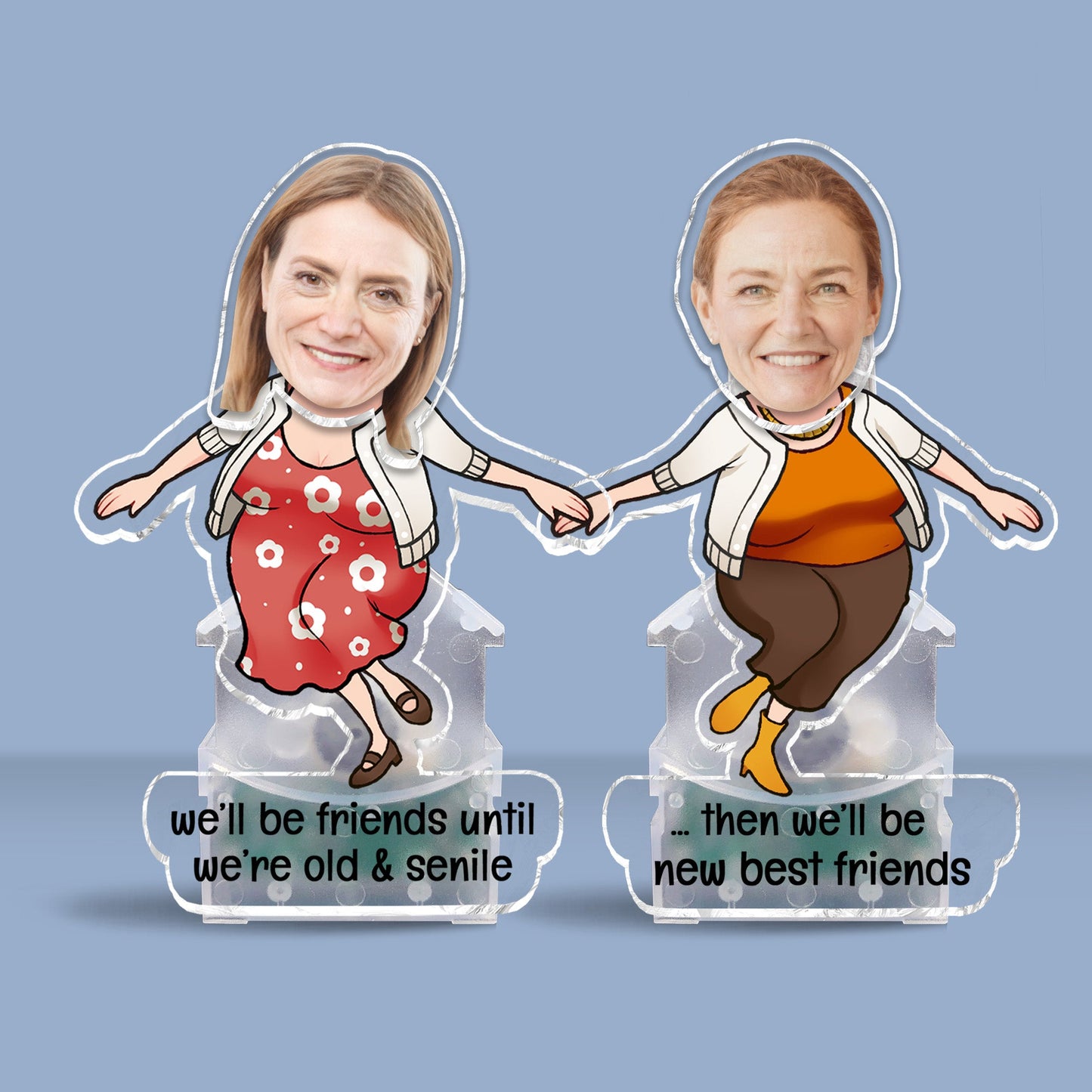 Nous serons amis jusqu'à la vieillesse - Cadeau pour un ami - Tête à secouer personnalisée