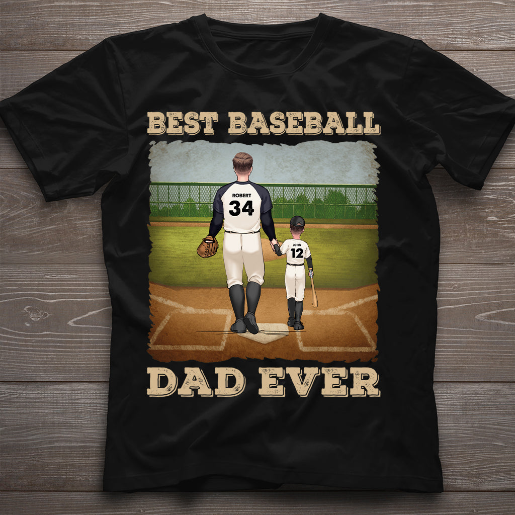 Meilleur papa de joueur de baseball au monde - T-shirt et sweat à capuche personnalisés