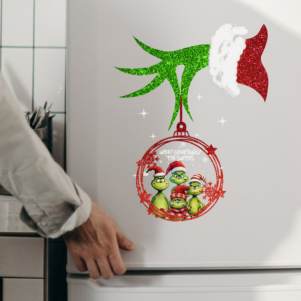 Joyeux Grinchmas - Décalcomanie personnalisée pour étole de Noël découpée à la forme