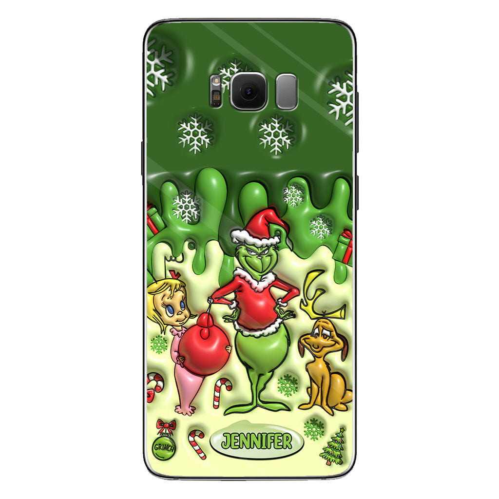 Joyeux Grinchmas - Coque de téléphone personnalisée avec étole de Noël