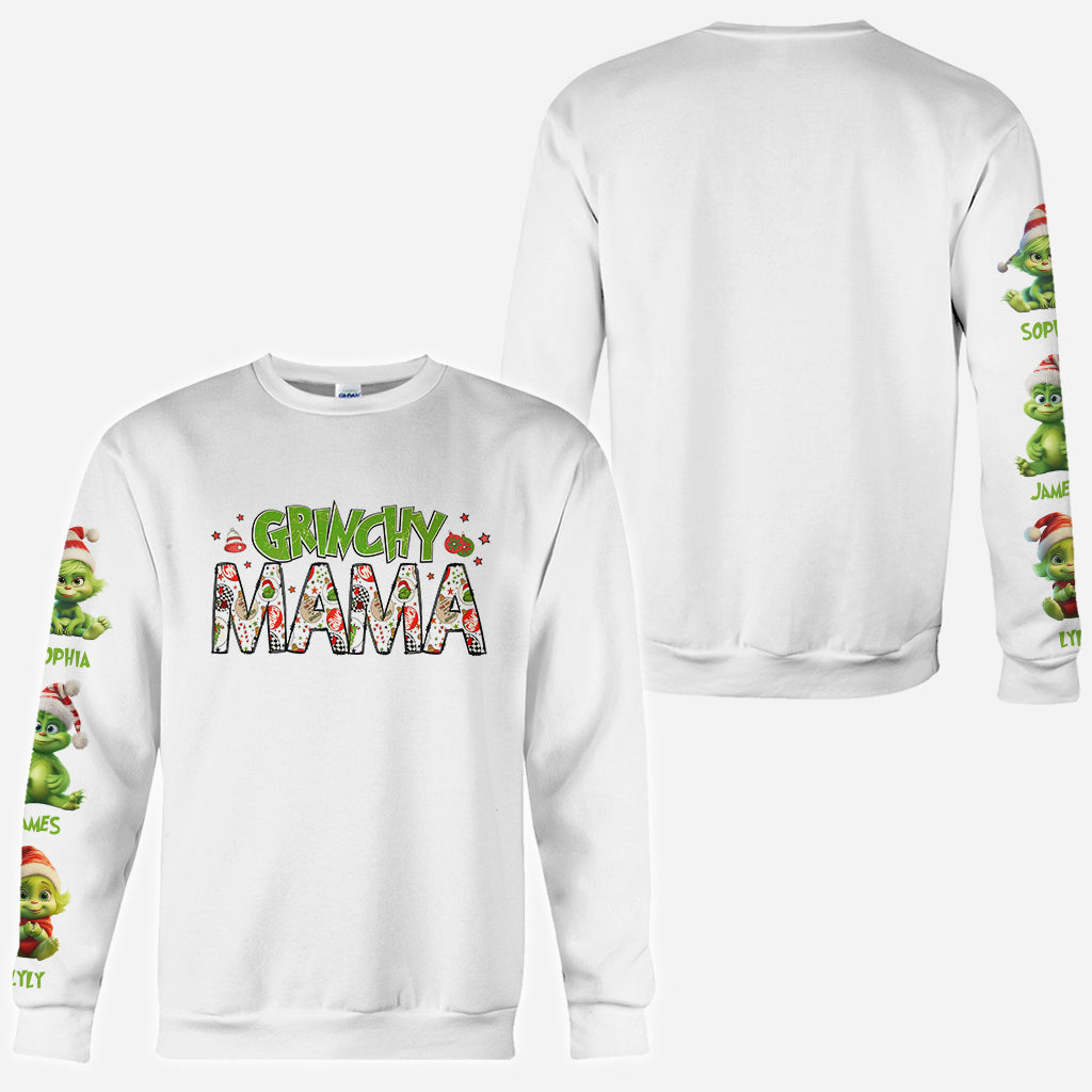 Maman Grinch - T-shirt personnalisé « Fou de Noël »