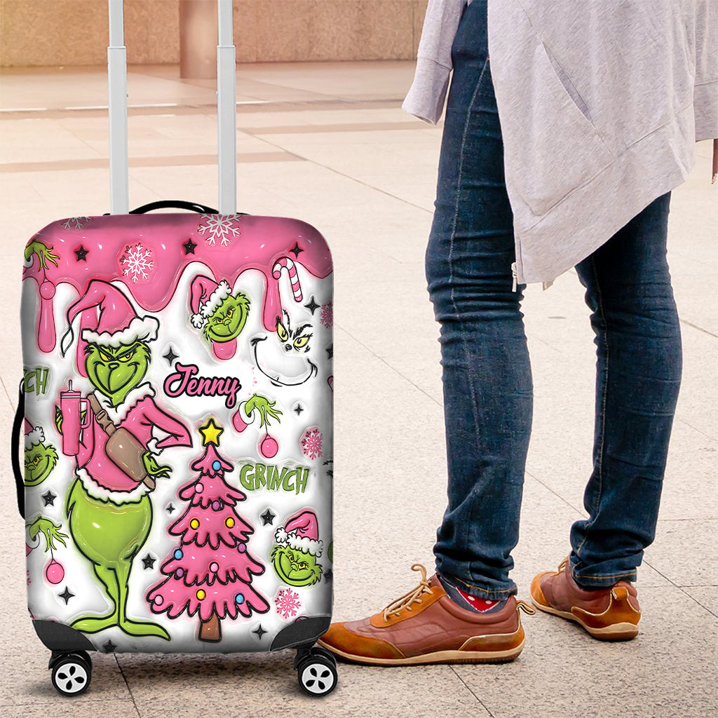Merry Grinchmas - Personalized Stole Christmas Luggage Cover