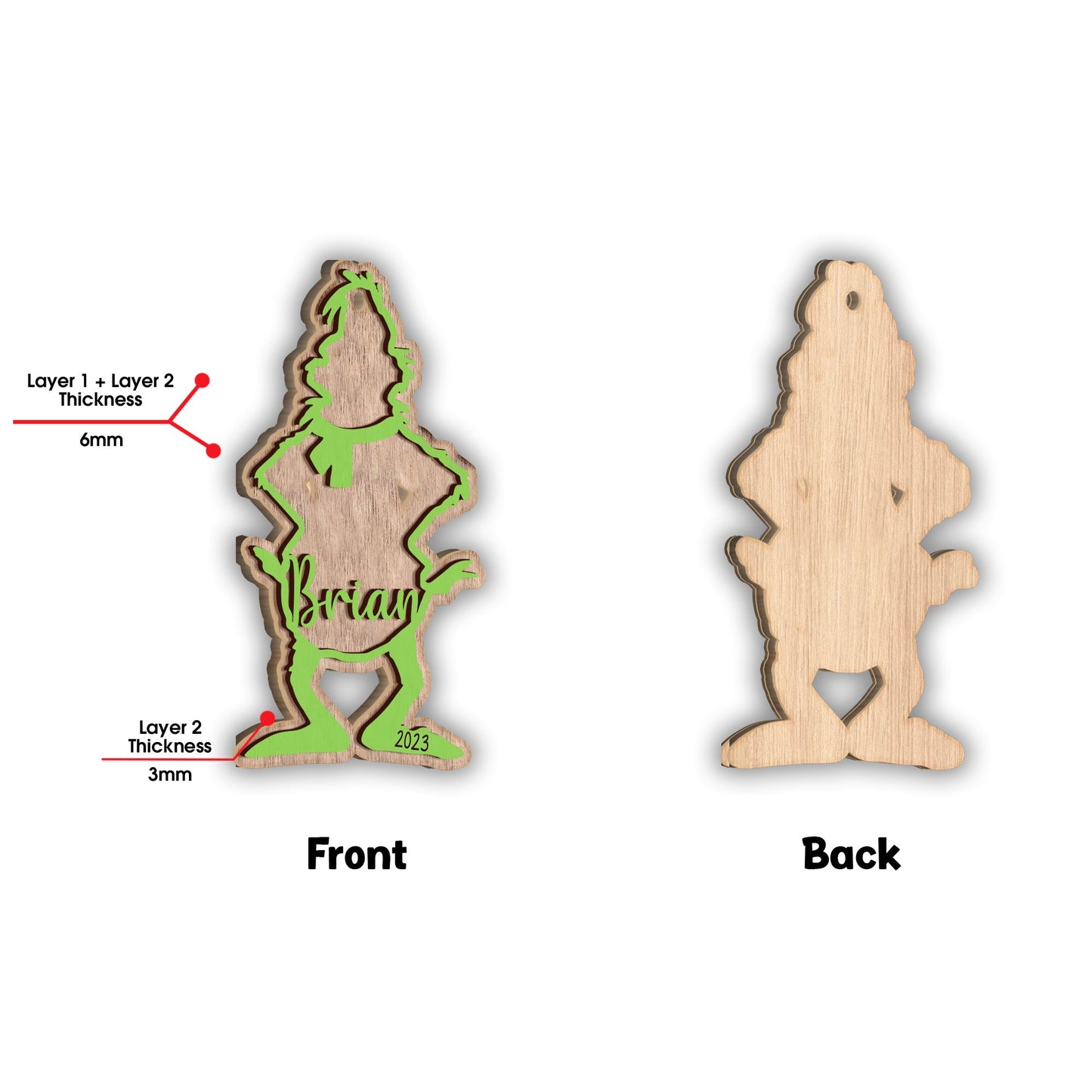 Joyeux Grinchmas - Étole de Noël personnalisée en 2 parties