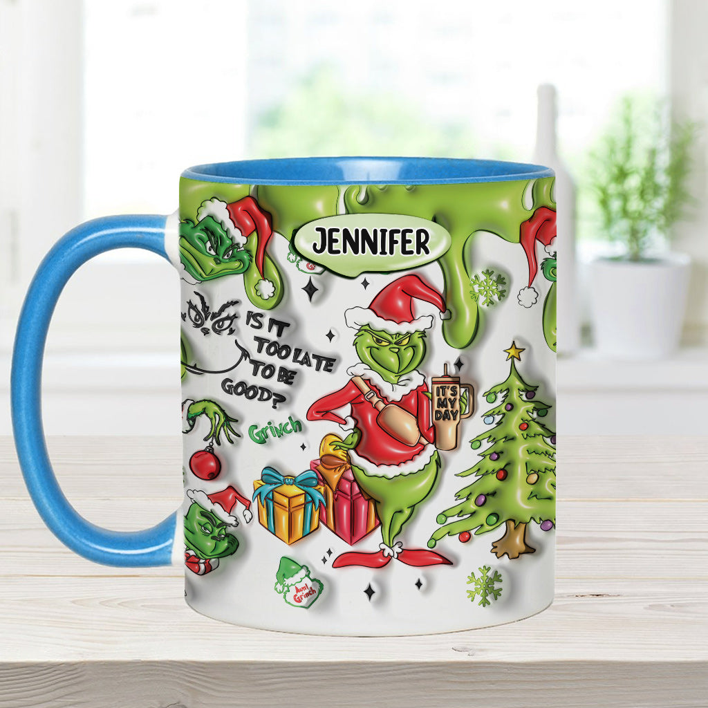 Est-il trop tard pour être sage ? - Mug décoratif de Noël personnalisé avec étole